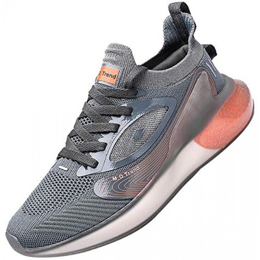 Men's Breathable Running Shoes Grey-Orange